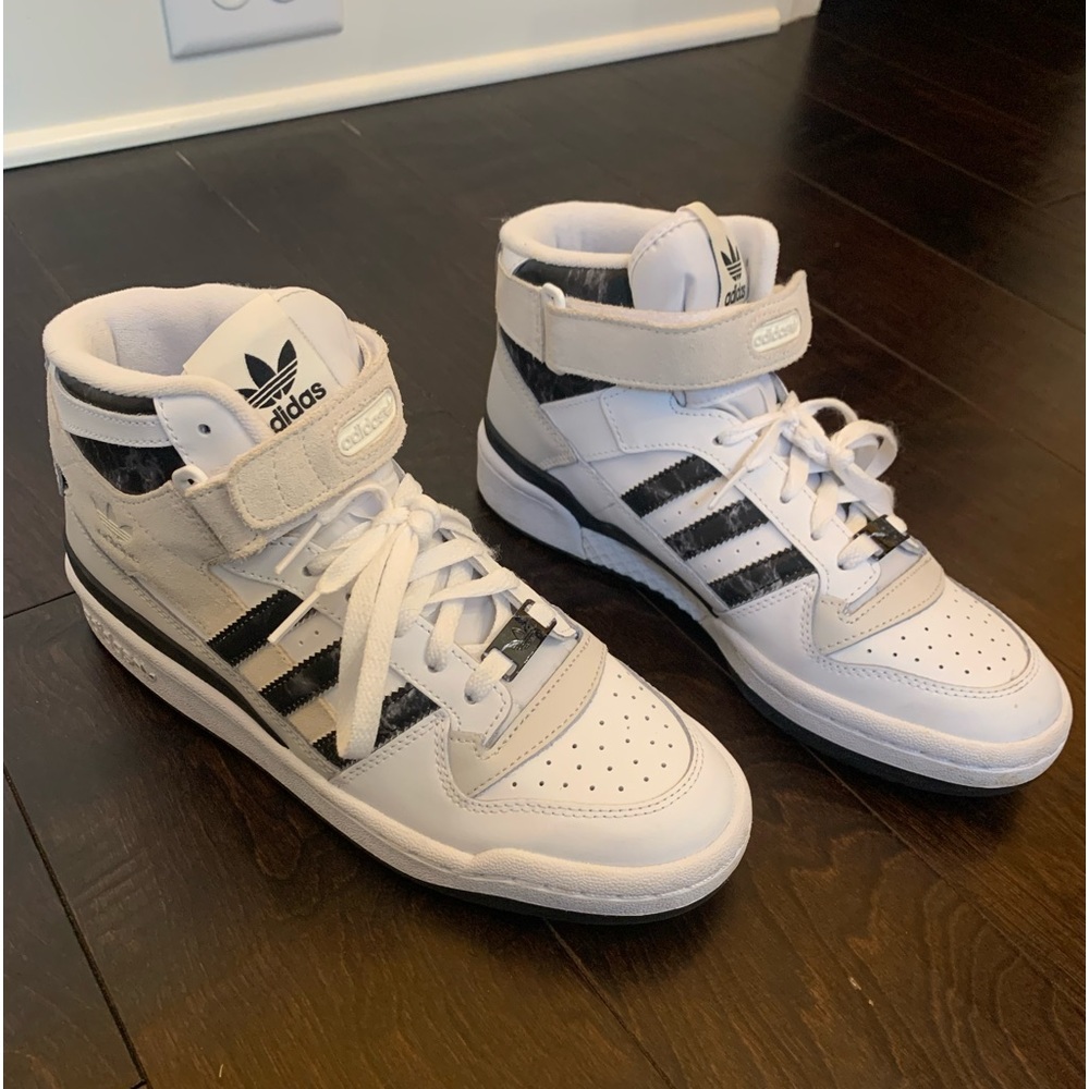 Women’s Adidas high top sneakers, black and white